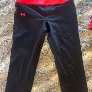 Under Armour Kids Red and Black Leggings